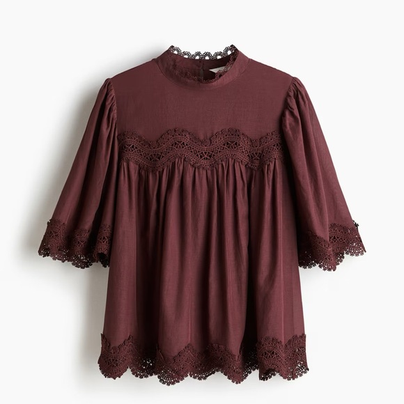 Elegant Bohemian Lace Trim White Blouse - Picture 4 of 15